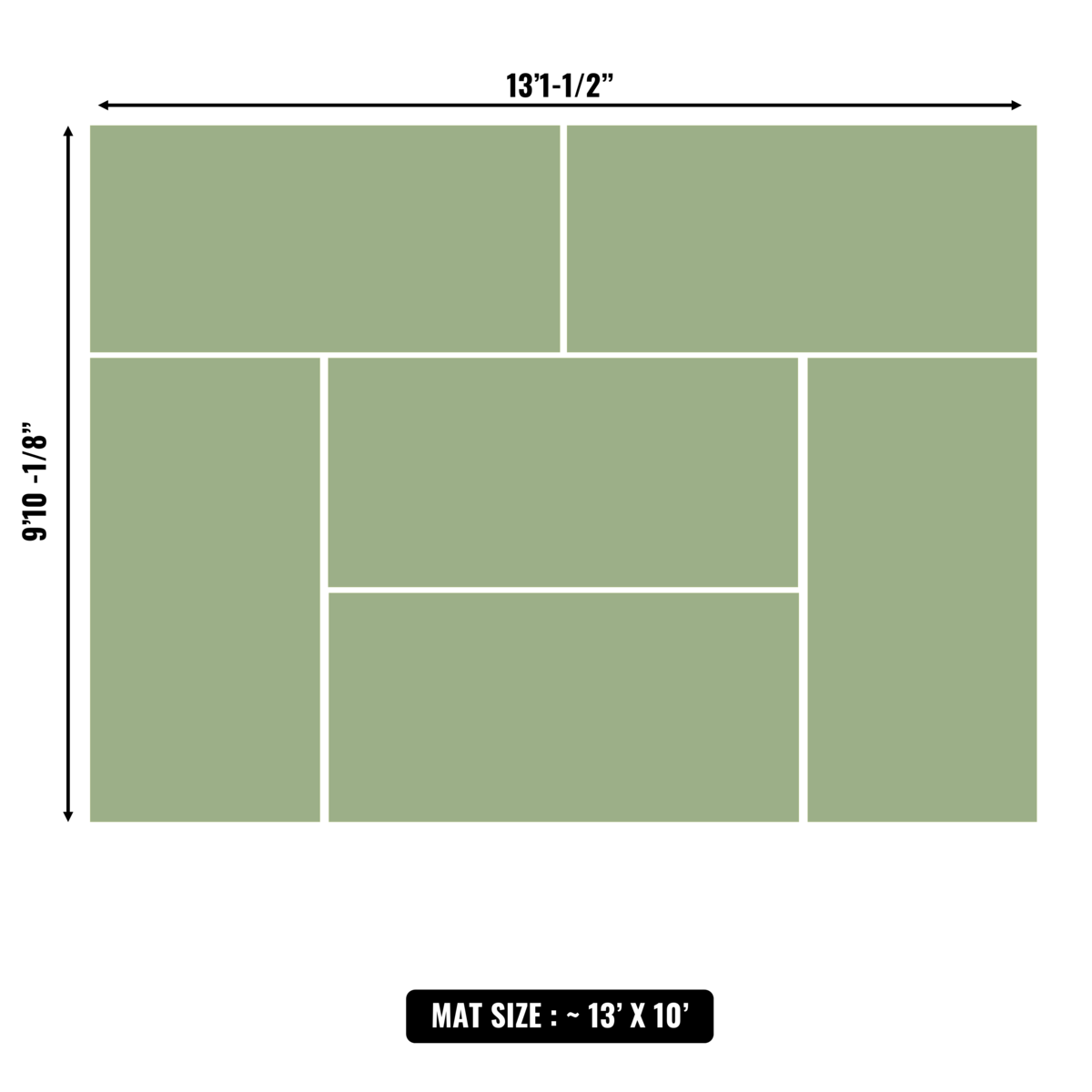 10'x10' to 20'x20' Swain Mats, Hybrid Tatami