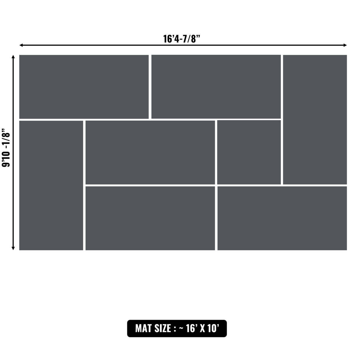 10'x10' to 20'x20' Swain Mats, Hybrid Tatami