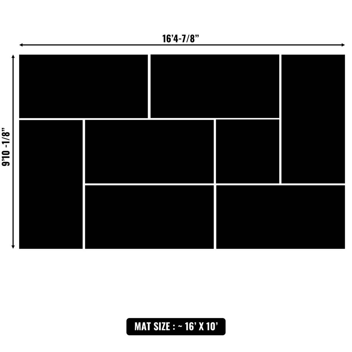 10'x10' to 20'x20' Swain Mats, Hybrid Tatami