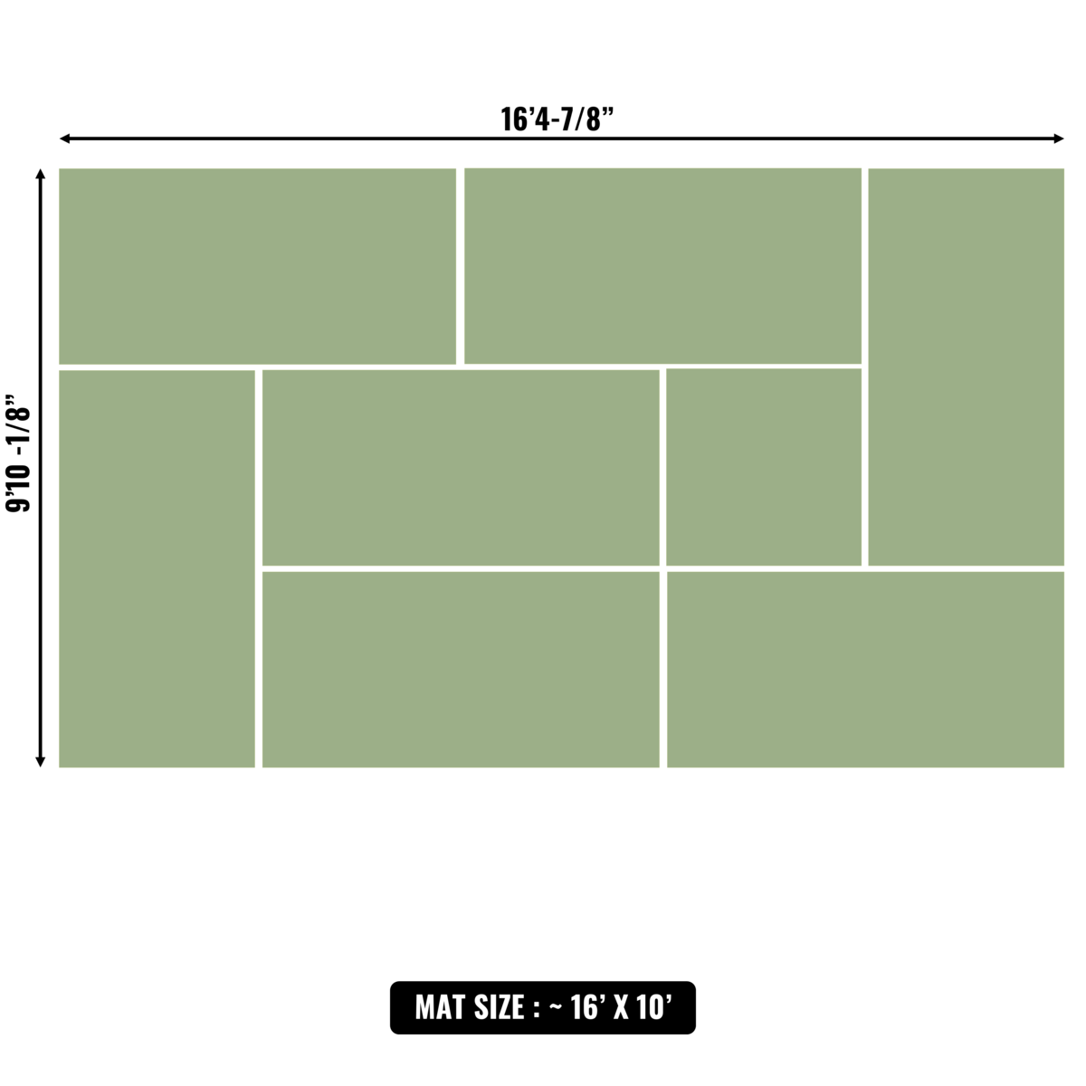 10'x10' to 20'x20' Swain Mats, Hybrid Tatami