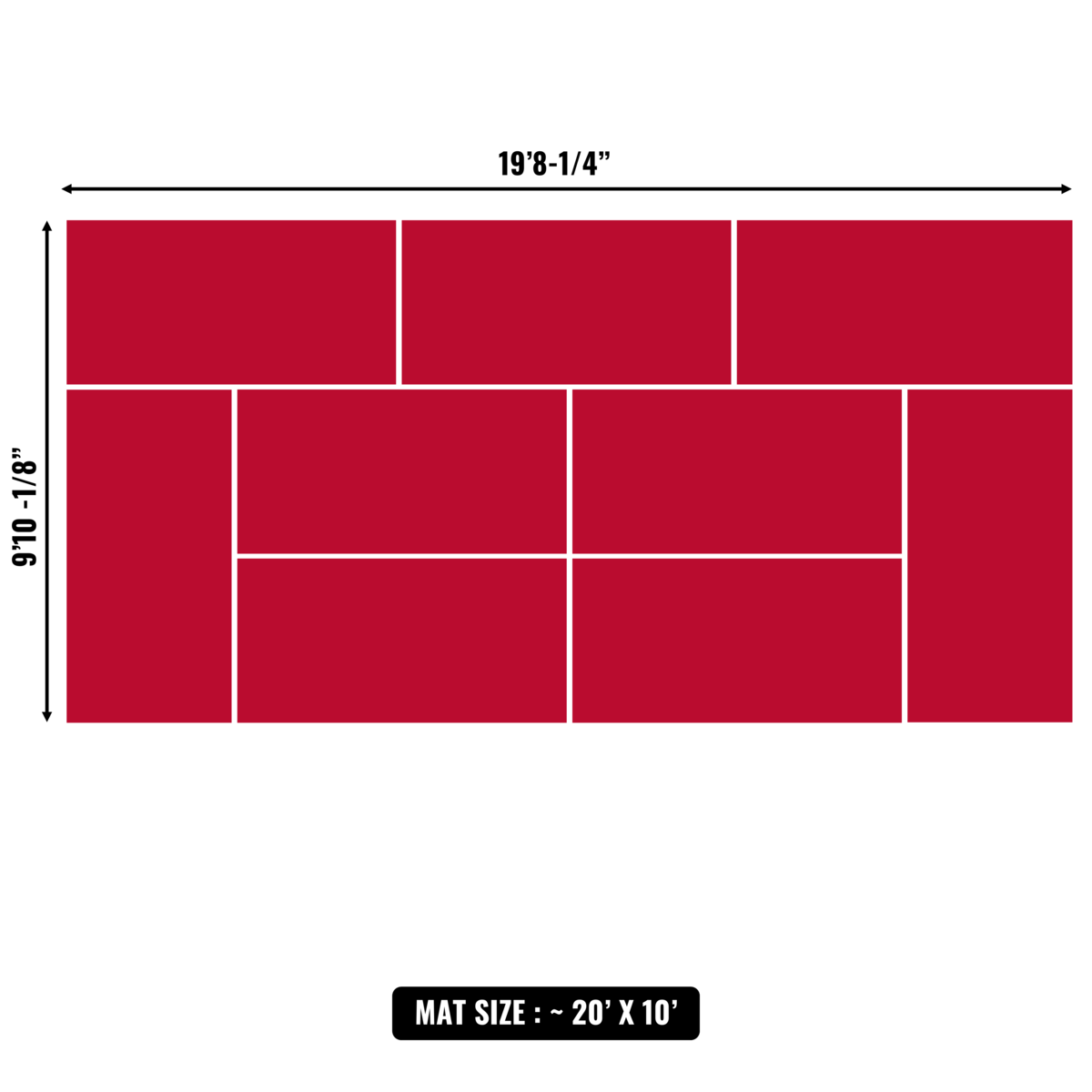 10'x10' to 20'x20' Swain Mats, Hybrid Tatami