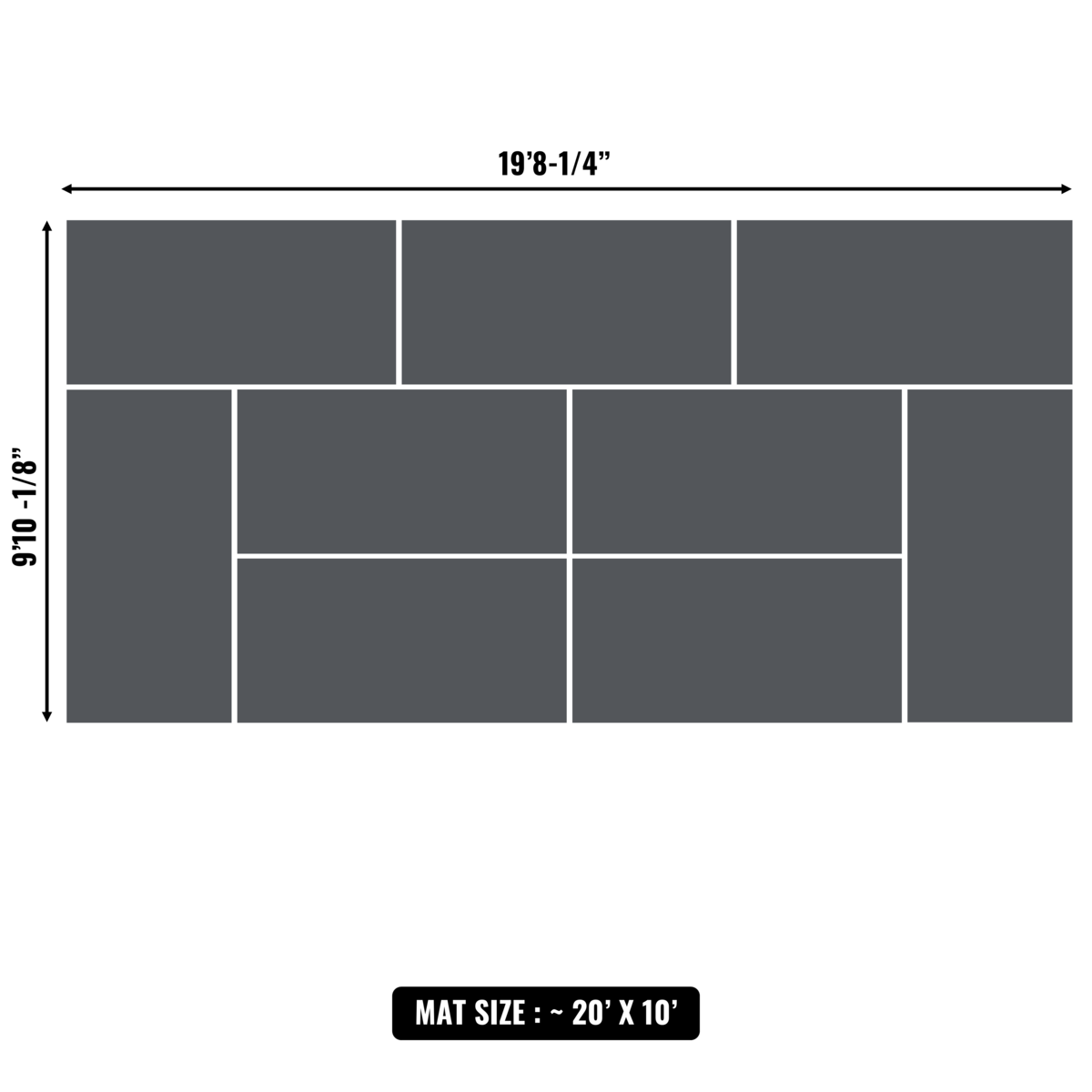 10'x10' to 20'x20' Swain Mats, Hybrid Tatami