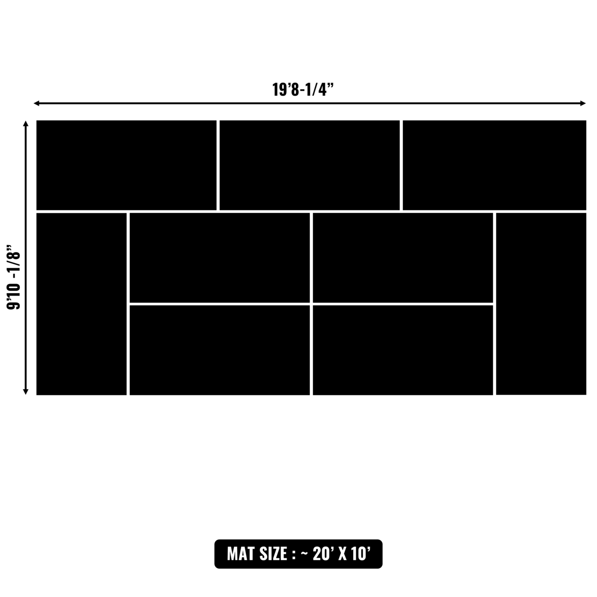 10'x10' to 20'x20' Swain Mats, Hybrid Tatami