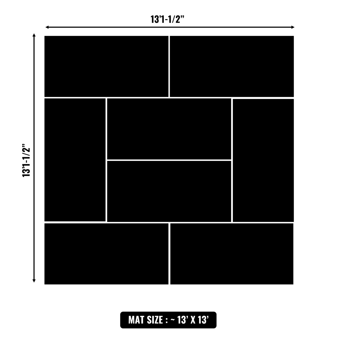 10'x10' to 20'x20' Swain Mats, Hybrid Tatami