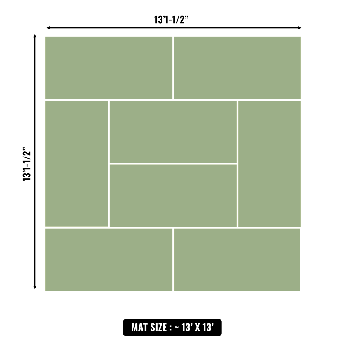 10'x10' to 20'x20' Swain Mats, Hybrid Tatami