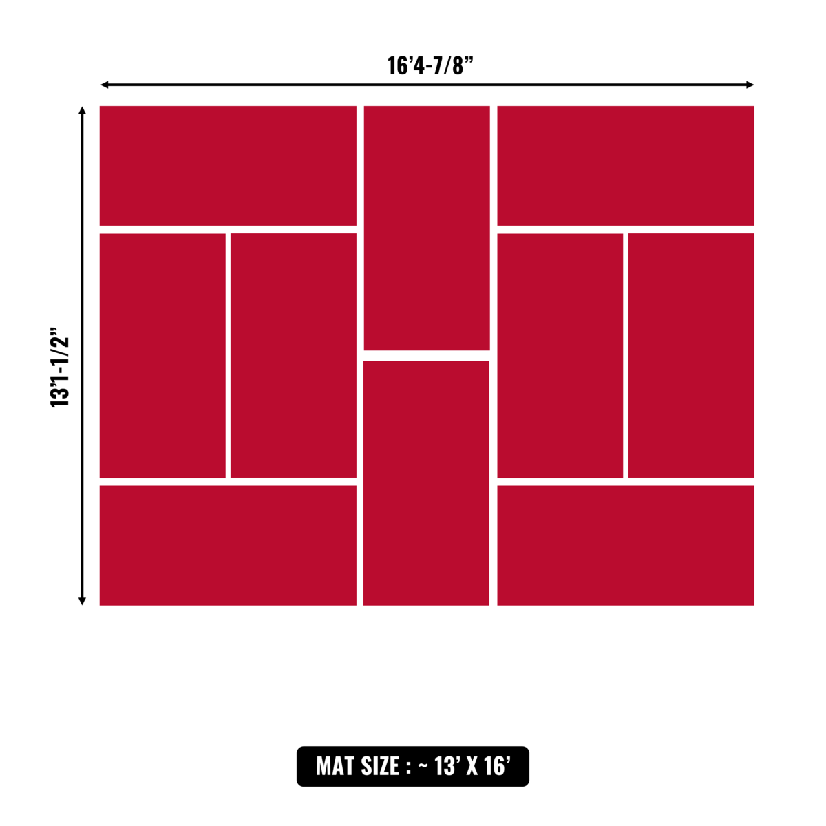 10'x10' to 20'x20' Swain Mats, Hybrid Tatami