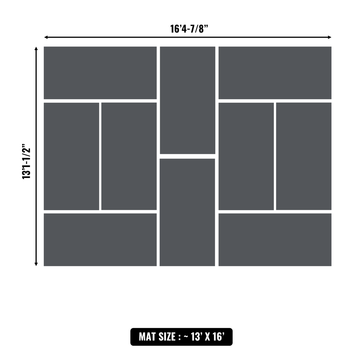 10'x10' to 20'x20' Swain Mats, Hybrid Tatami
