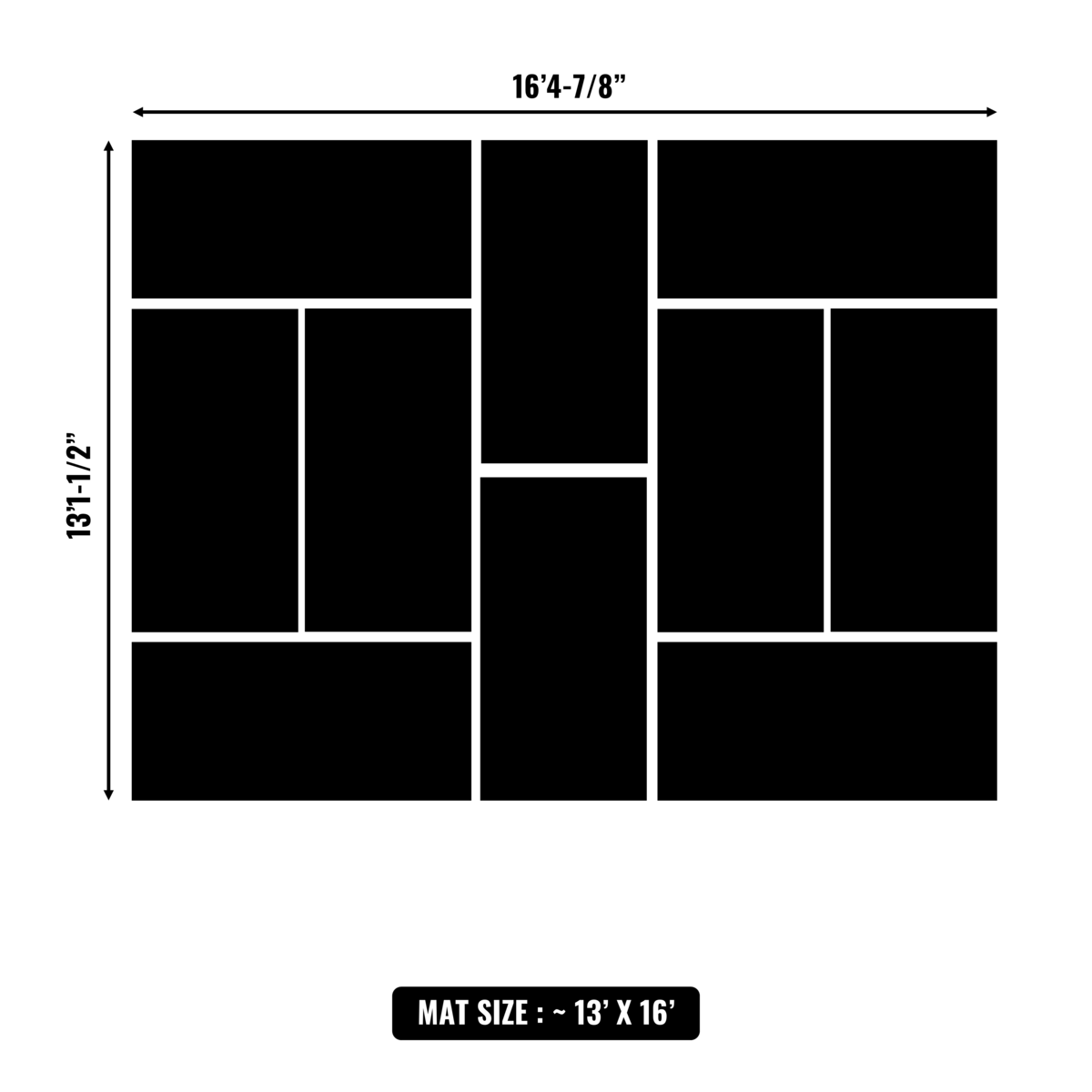 10'x10' to 20'x20' Swain Mats, Hybrid Tatami