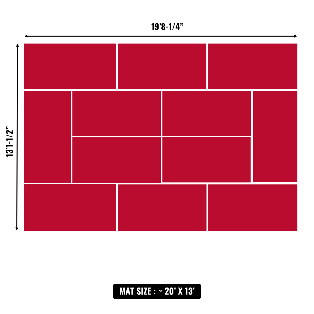 10'x10' to 20'x20' Swain Mats, Hybrid Tatami