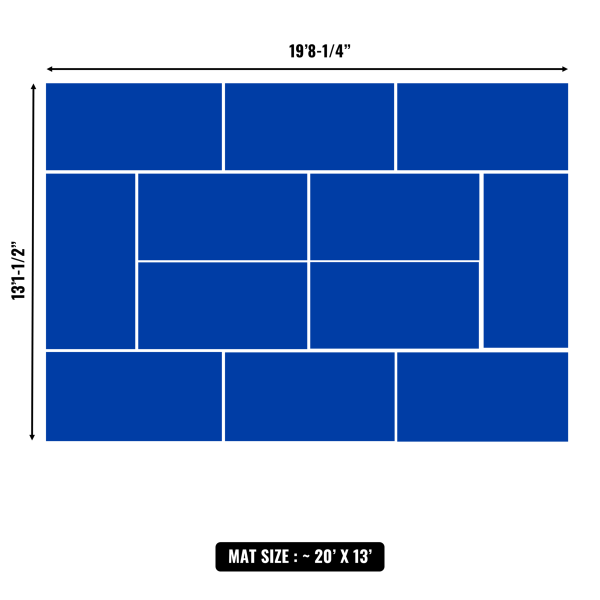 10'x10' to 20'x20' Swain Mats, Hybrid Tatami