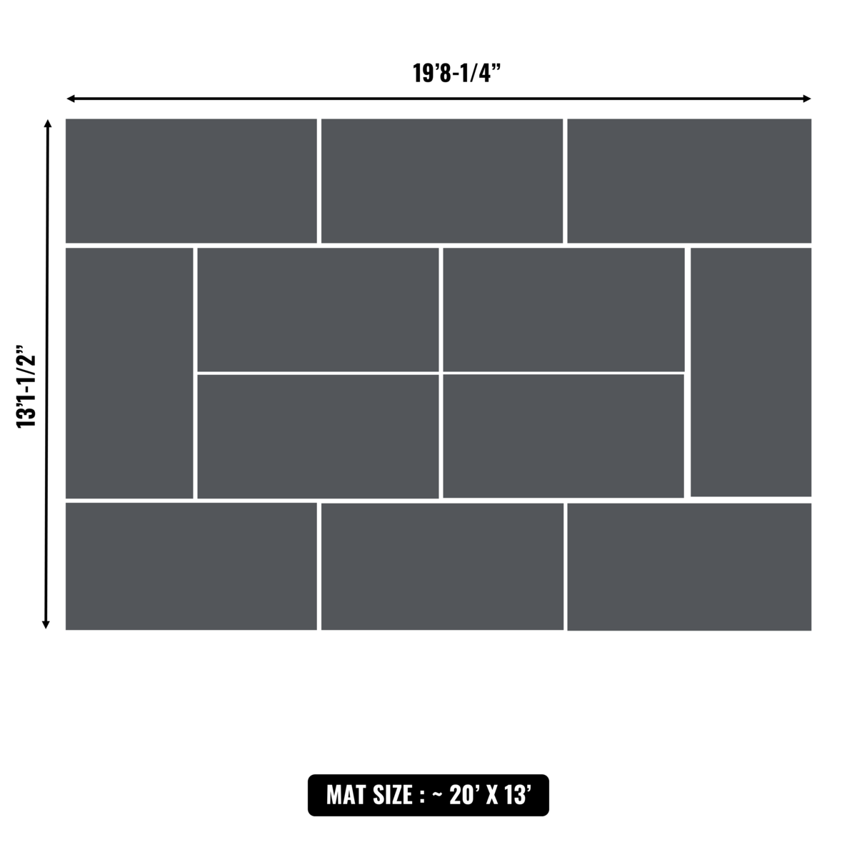10'x10' to 20'x20' Swain Mats, Hybrid Tatami