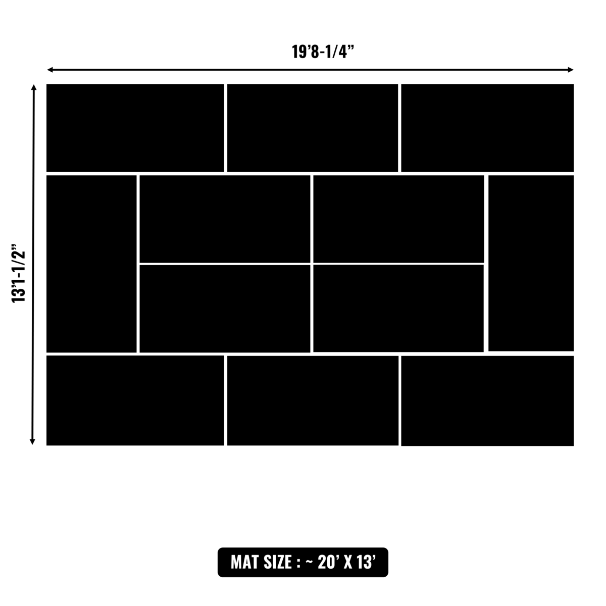 10'x10' to 20'x20' Swain Mats, Hybrid Tatami