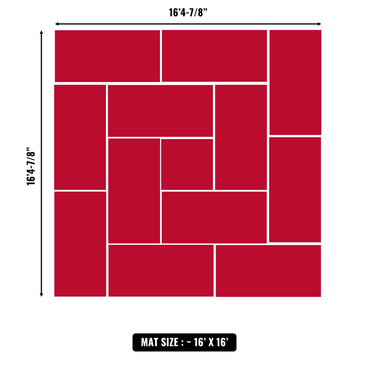 10'x10' to 20'x20' Swain Mats, Hybrid Tatami