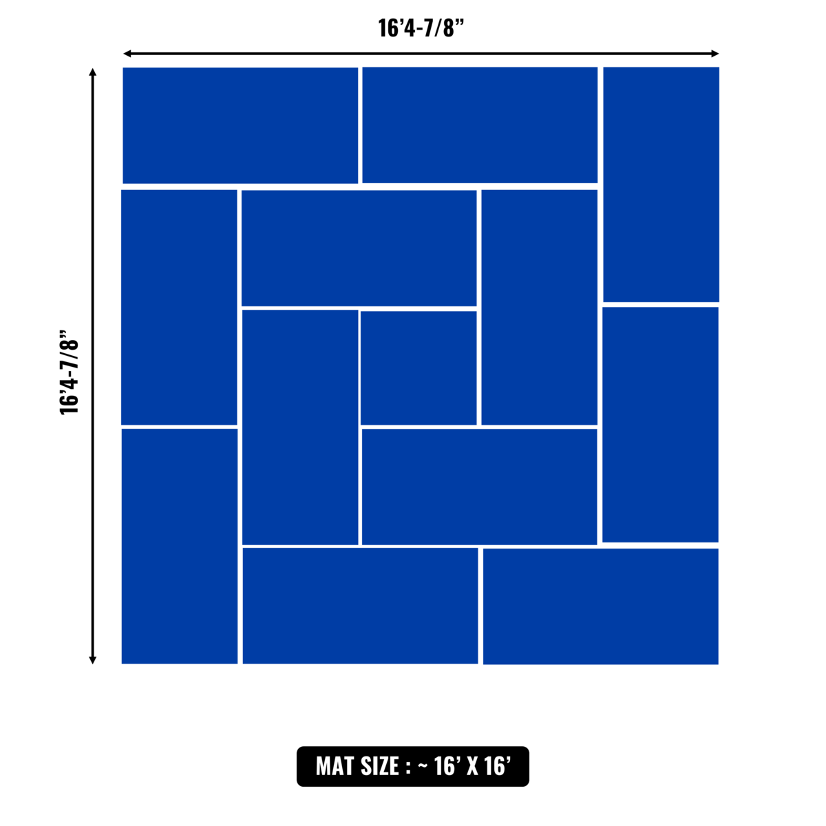 10'x10' to 20'x20' Swain Mats, Hybrid Tatami