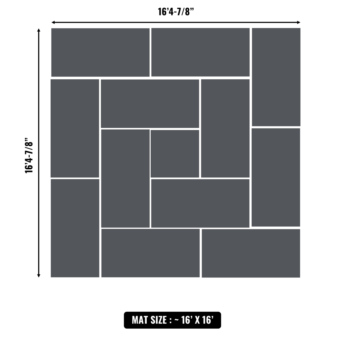 10'x10' to 20'x20' Swain Mats, Hybrid Tatami