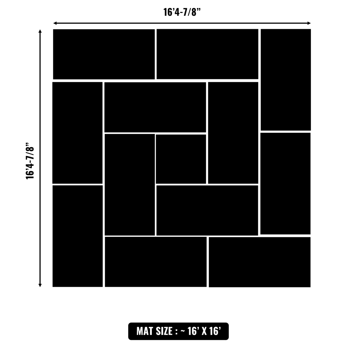 10'x10' to 20'x20' Swain Mats, Hybrid Tatami