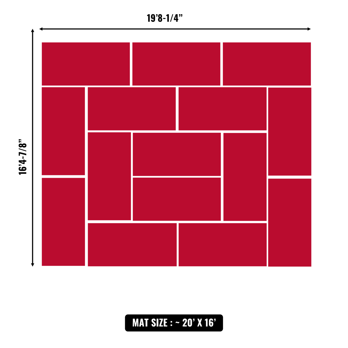 10'x10' to 20'x20' Swain Mats, Hybrid Tatami