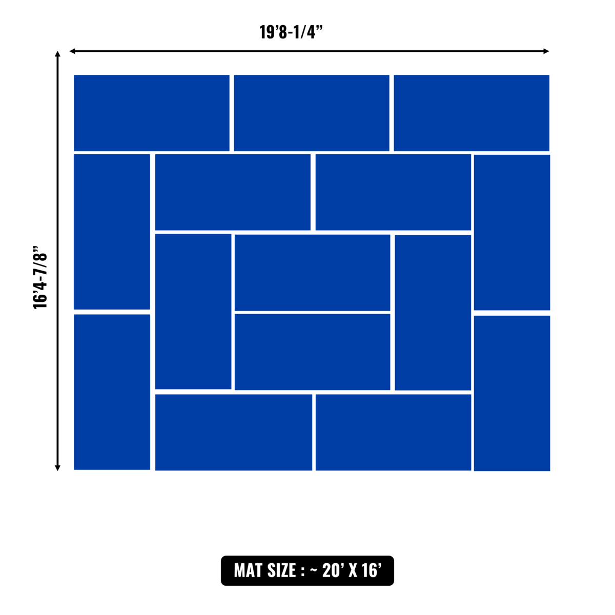 10'x10' to 20'x20' Swain Mats, Hybrid Tatami