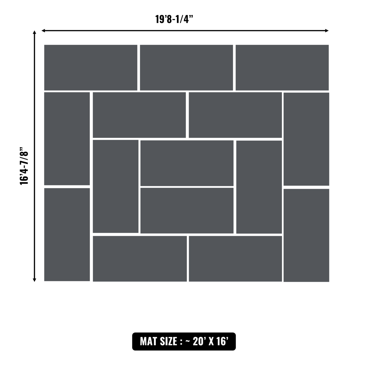 10'x10' to 20'x20' Swain Mats, Hybrid Tatami