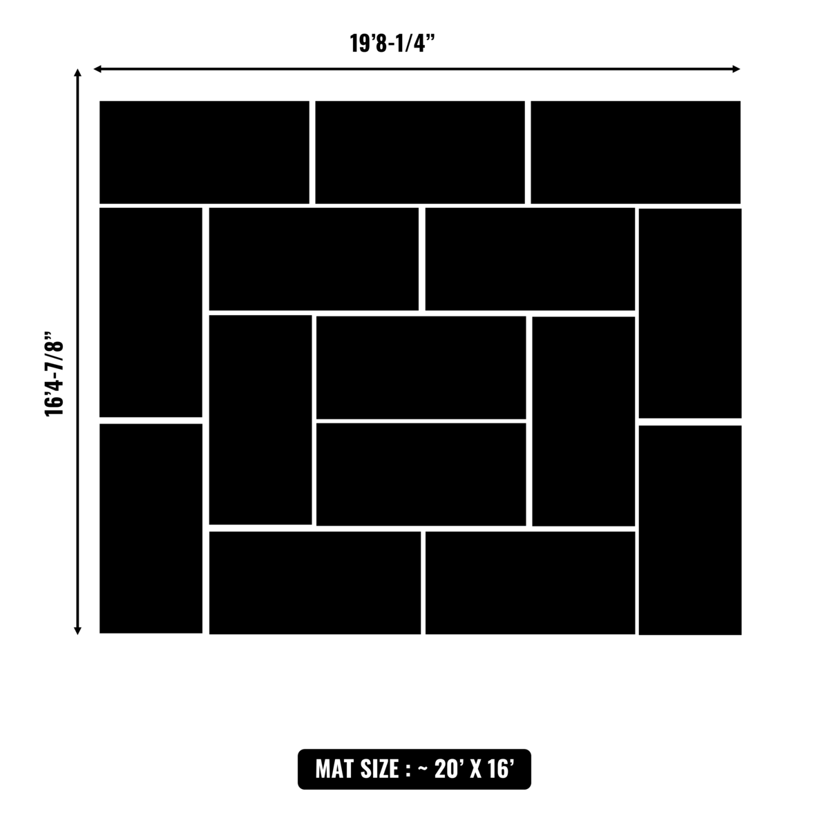10'x10' to 20'x20' Swain Mats, Hybrid Tatami
