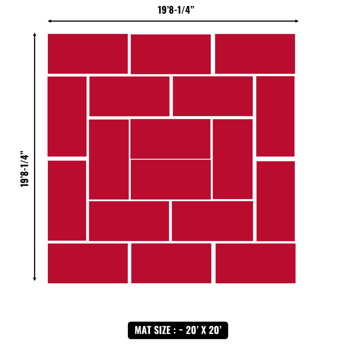 10'x10' to 20'x20' Swain Mats, Hybrid Tatami