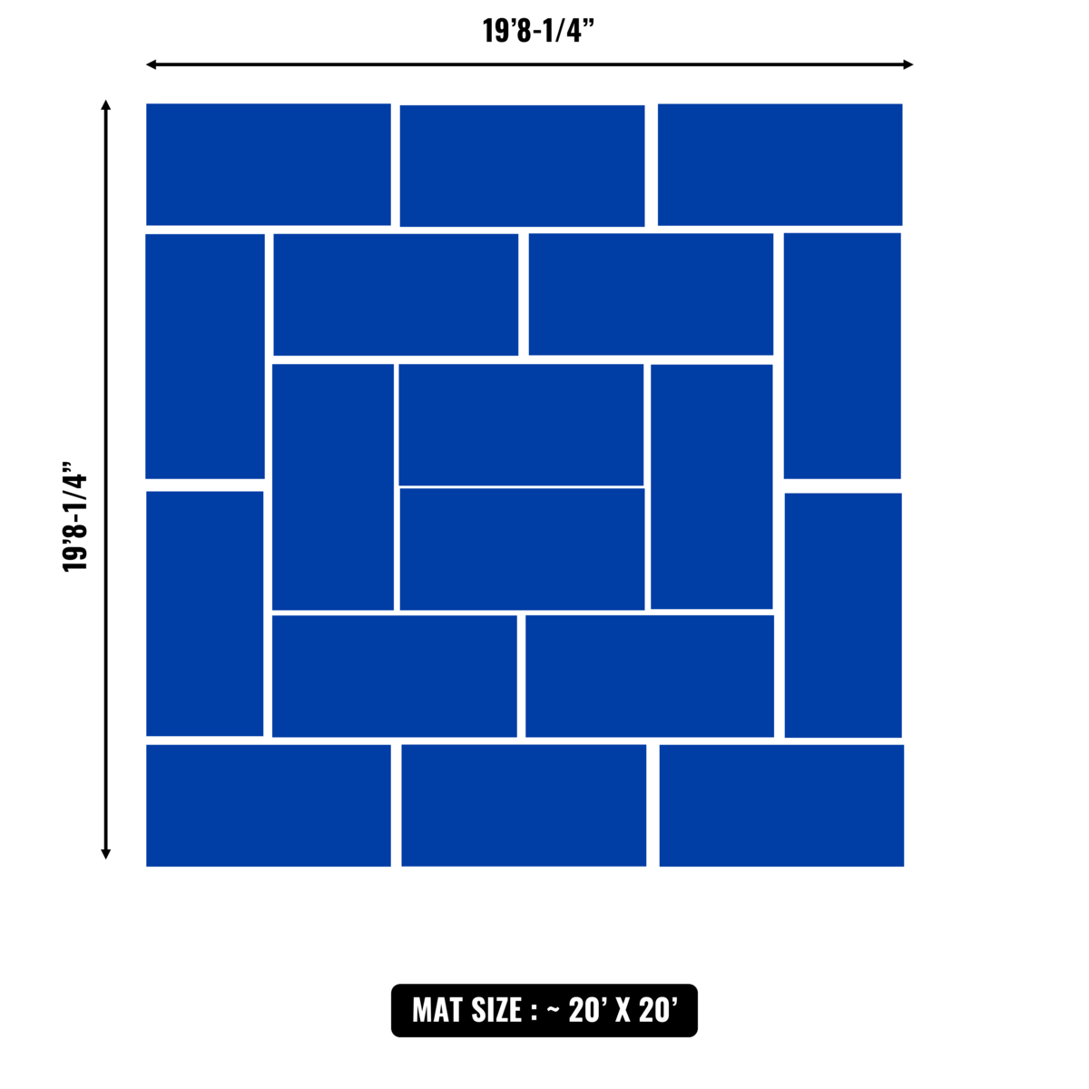 10'x10' to 20'x20' Swain Mats, Hybrid Tatami