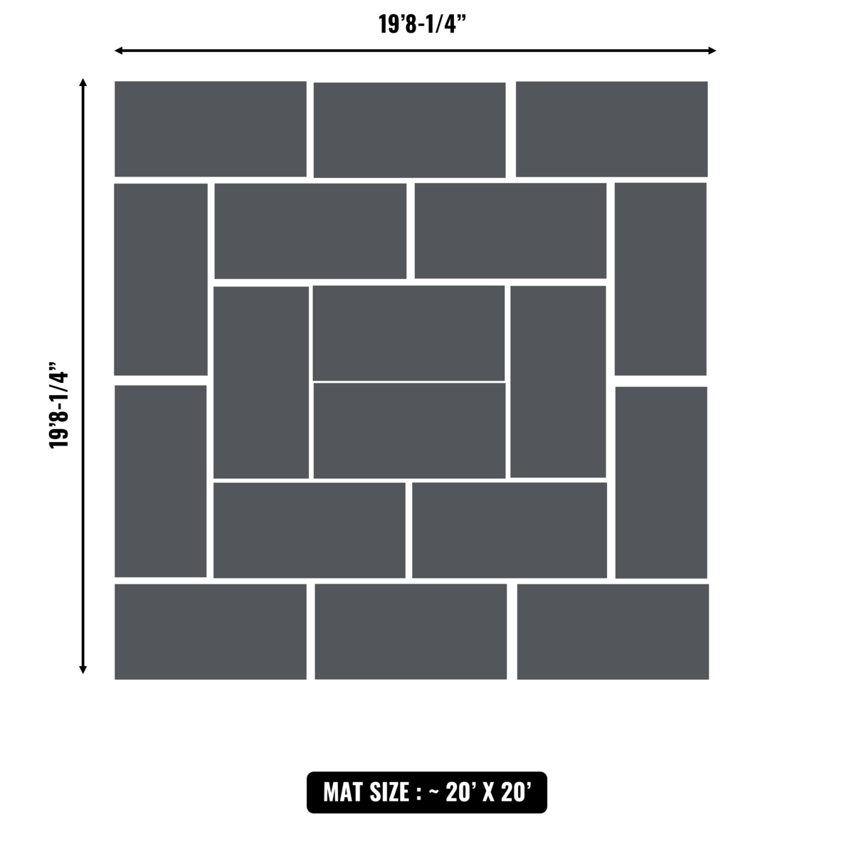10'x10' to 20'x20' Swain Mats, Hybrid Tatami