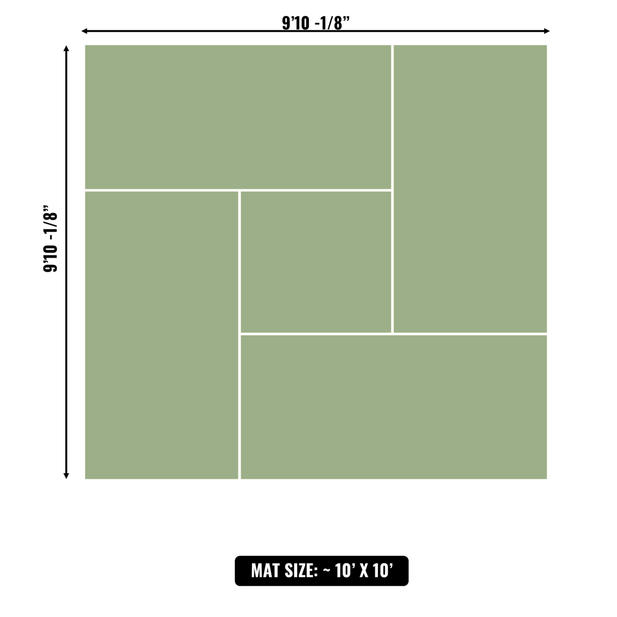 10'x10' to 20'x20' Swain Mats, Hybrid Tatami