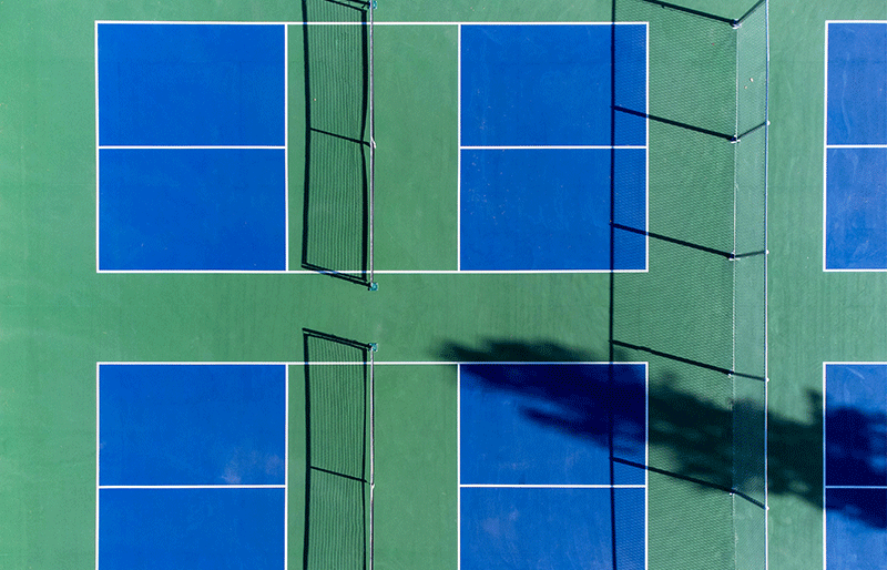Outdoor pickleball court
