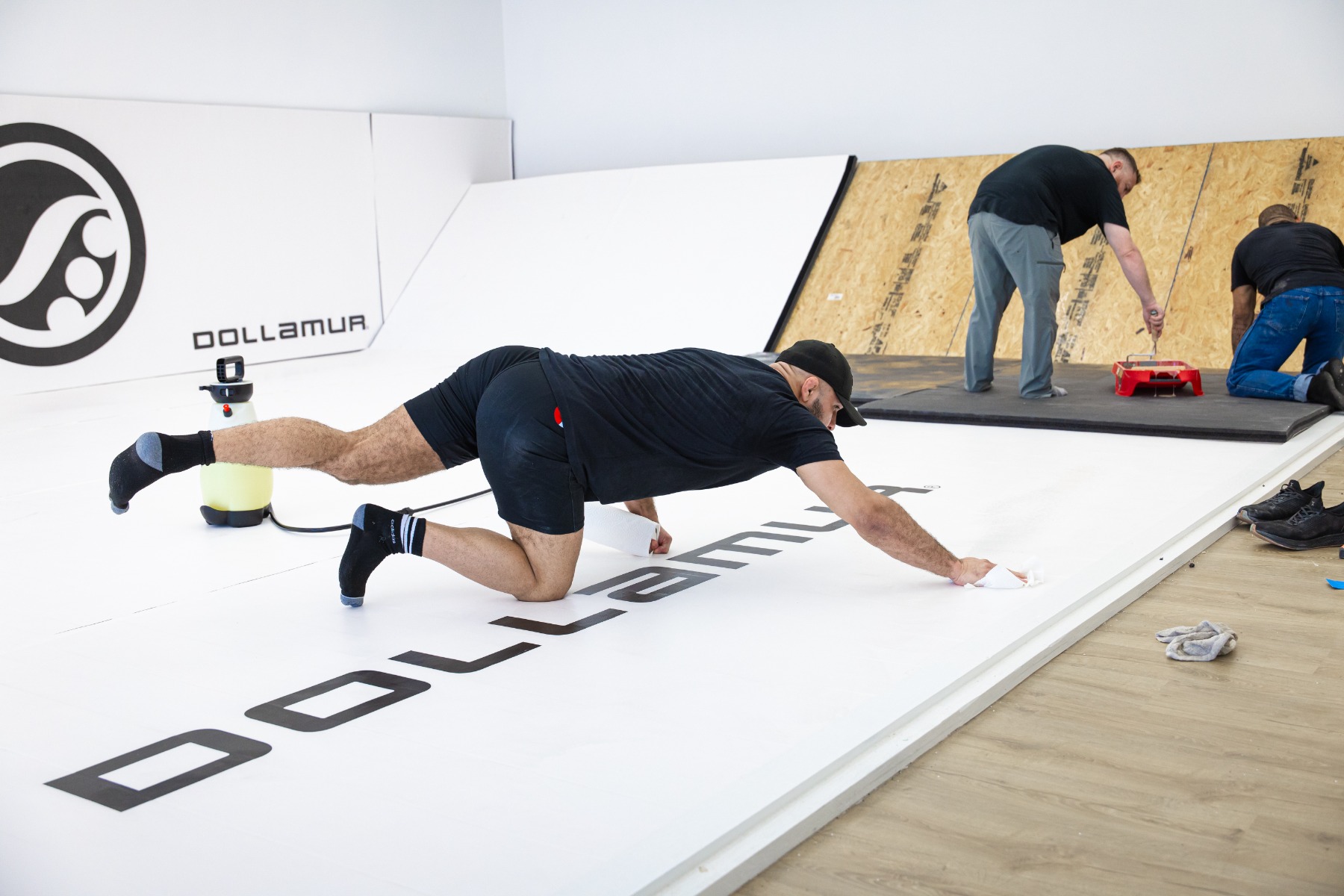 Daisy Fresh martial arts mat install