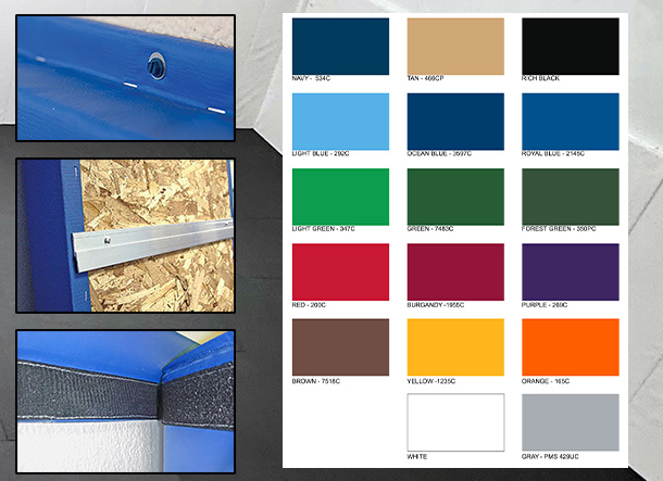 Dollamur Wood backed rigid wall pads